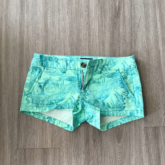 American Eagle Outfitters Pants - Green Blue Tropical Flower Leaf Shorts